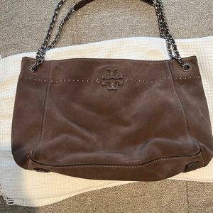 Tory Burch McGraw suede chain slouchy bag
